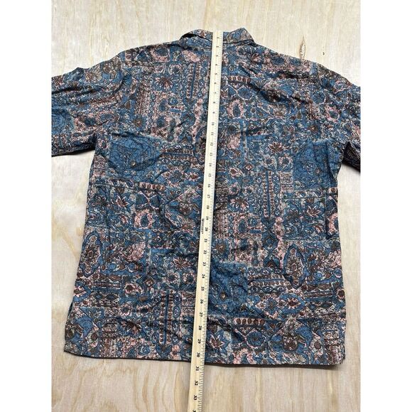Vtg REYN SPOONER Men's Hawaiian Shirt Ethnic Brown Geometric USA L Cotton - Picture 4 of 5